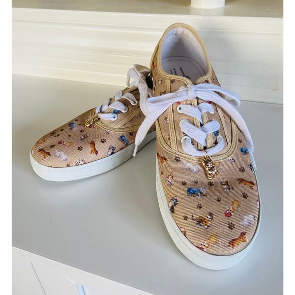 Bradford Exchange Cat Kitten I Love Cats Gold Charm Womens Sneakers Shoes Sz 7.5 - Picture 1 of 10